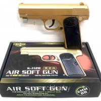 Еърсофт: Метален златен пистолет K-112B golden AIRSOFT  , снимка 1 - Други - 35458327