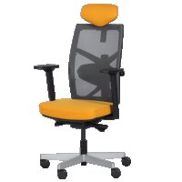 Ергономичен стол FREDO - медено жълт, снимка 2 - Столове - 40570395