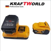 Немски Акумулаторен Безчетков Ъглошлайф KraftWorld 24V + 2 Батерии, снимка 3 - Други инструменти - 40278784