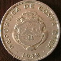 50 центимо 1948, Коста Рика, снимка 2 - Нумизматика и бонистика - 34661197