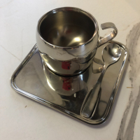 Чаша с чинийка и лъжичка за кафе, снимка 1 - Сервизи - 44876378