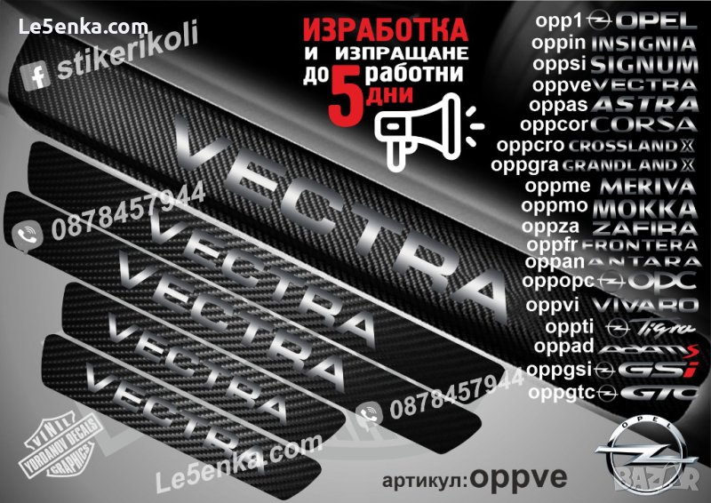 ПРАГОВЕ карбон OPEL VECTRA фолио стикери oppve, снимка 1