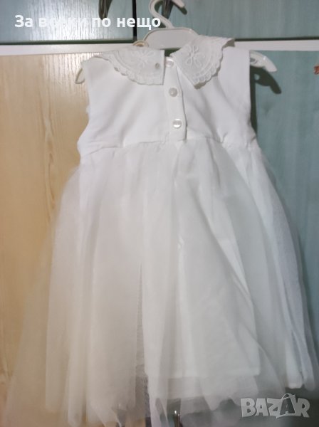 Бяла официална рокля за момиче 12-18 месеца , снимка 1