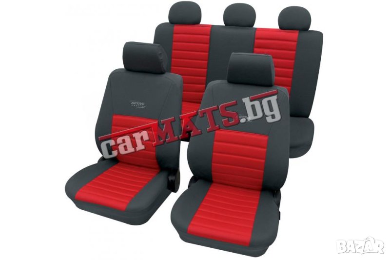 Тапицерии за седалки Petex "Active Sports" - Сиво-червен, снимка 1