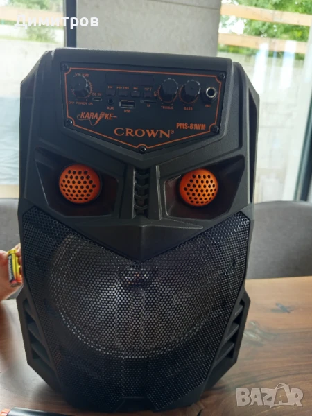 Караоке тонколона и микрофон crown, снимка 1