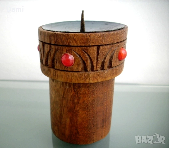 Свещник дърворезба, снимка 1