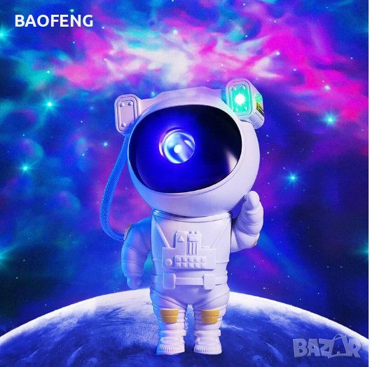 Нови Детска нощна лампа звездно небе проектор 360 настройка, модел ULT Galaxy Star Project Астронавт, снимка 1