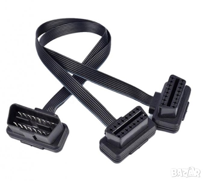 OBDII Y Сплитер OBD OBD2 16PIN-а Разклонител от Мъжко J-1962 към 2х Женски J-1962 ELM327 Диагностика, снимка 1