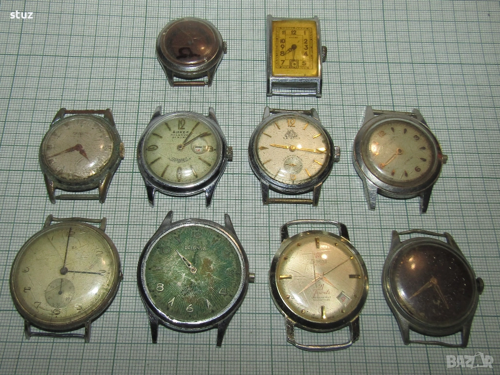 Мъжки швейцарски часовници за възстановяване, или за части, лот 10бр, снимка 1
