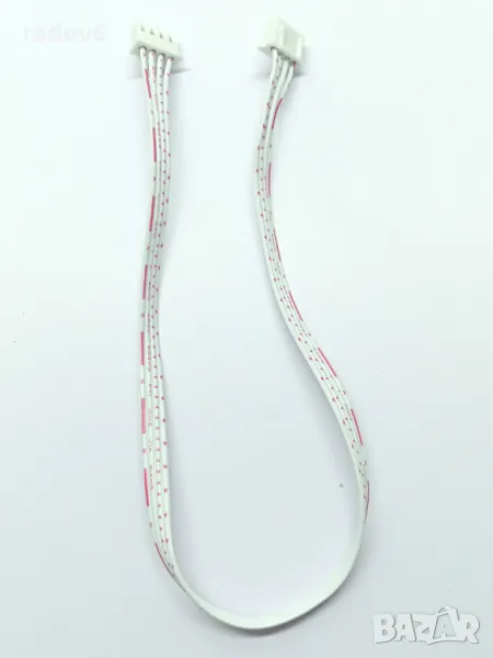 4-пинов JST XH2.54 лентов кабел, 30см., обърнат щифт, червен, 4P, 2.54mm., снимка 1