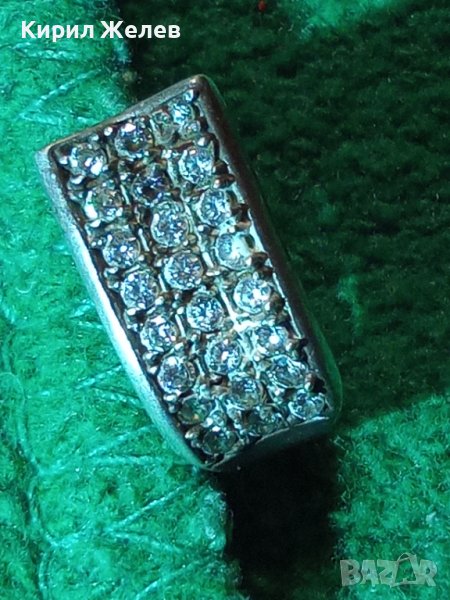 ПРЕКРАСНА СКЪПОЦЕННА СРЕБЪРНА ОБЕЦА СРЕБРО 925 АНГЛИЯ с БЛЕСТЯЩИ ЮВЕЛИРНО ФАСЕТИРАНИ ЦИРКОНИ 38823, снимка 1