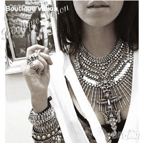 Ново! Стилно колие с камъни, снимка 1