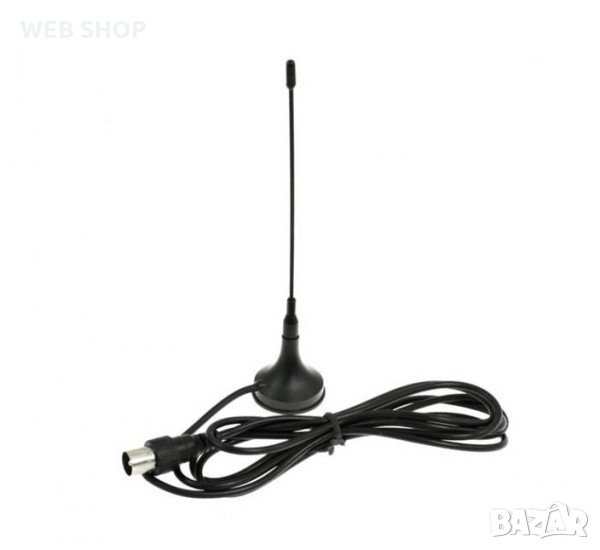 Вътрешна Цифрова антена, магнитна поставка,права букса RF, VHF, UHF, DVB-T, снимка 1