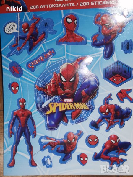 200 бр Спайдърмен Spiderman книжка албум самозалепващи лепенки стикери, снимка 1