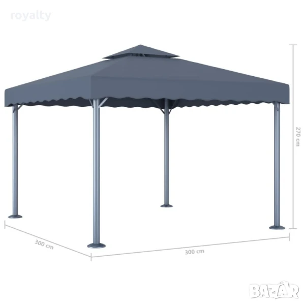Шатра, 300х300 см, антрацит, алуминий , снимка 1