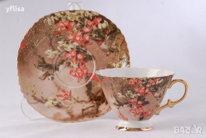 Луксозни  чаши за кафе и чай от изящен костен порцелан, снимка 1