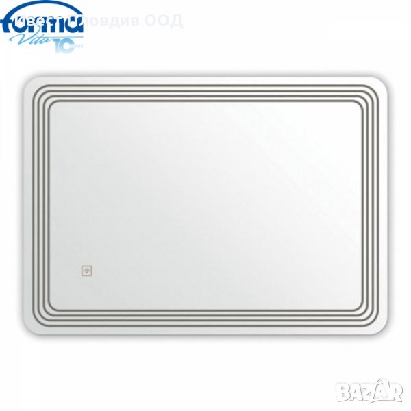 Интерактивно огледало за баня с LED осветление 80×60 см и система против замъгляване, снимка 1