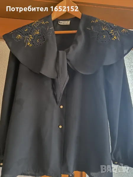 Черна блуза от тънка материя. , снимка 1