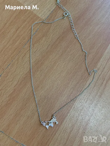 Колие с висулка континенти, като ново, снимка 1