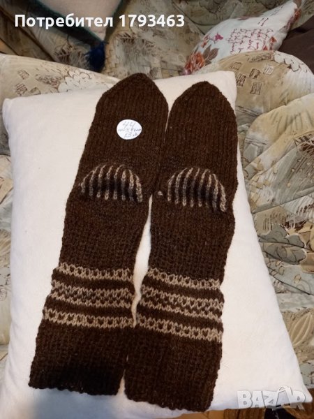 Ръчно плетени мъжки чорапи от вълна , размер 44, снимка 1