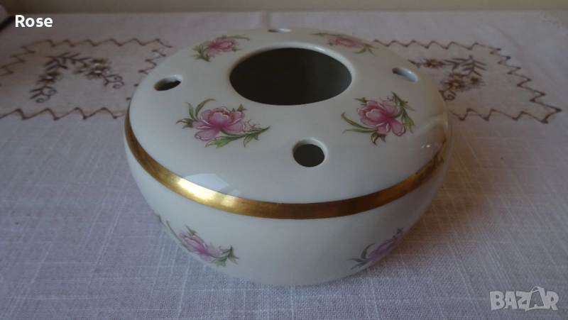 Стар порцеланов овлажнител/изпарител. Saturalux  EMS  Франция  22 Karat Gold, снимка 1