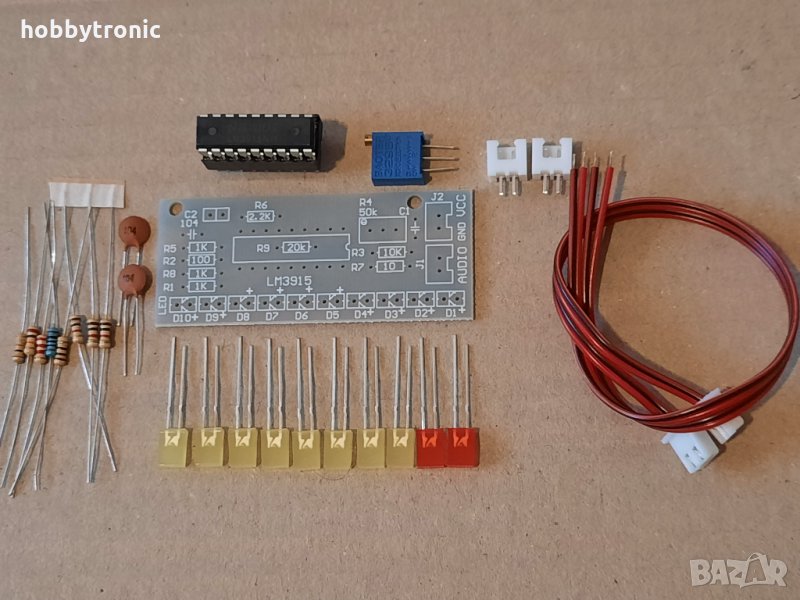 LED логаритмичен индикатор кит с LM3915, снимка 1