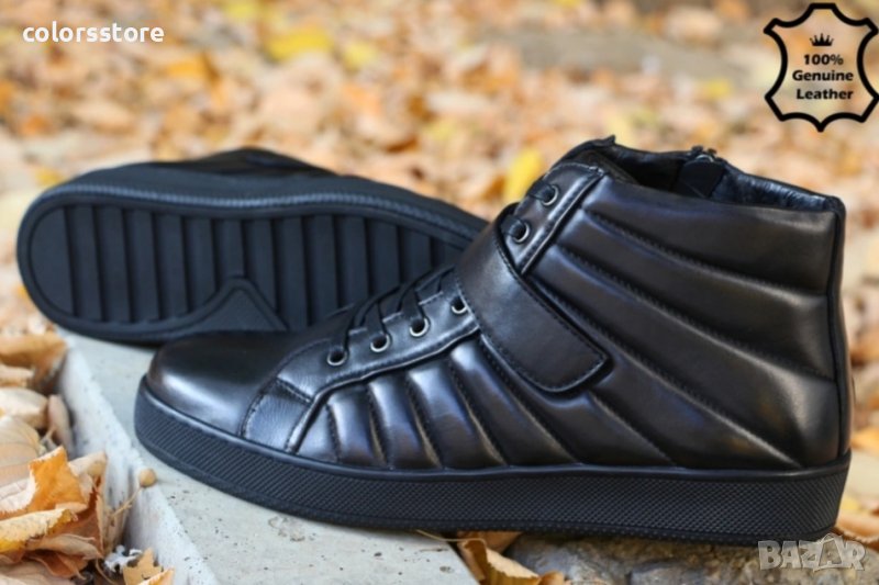 Мъжки боти - черна ЕСТЕСТВЕНА кожа - PA251568A-17, снимка 1