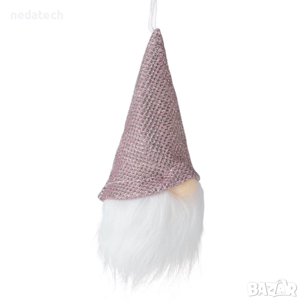 Гном с розова шапка с преливащи нюанси, 5x9cm, снимка 1