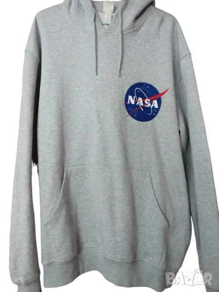 Мъжки суитшърт с апликация H&M, 84% памук, 16% полиестер, Сив, XL, снимка 1