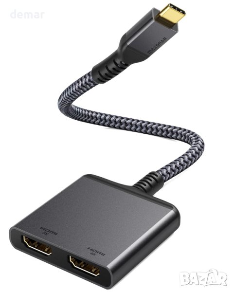 2 в 1 Адаптер USB C към двоен HDMI , снимка 1