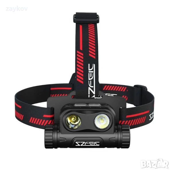 Челник SZFEIC SL35, 1400 силен LED фенер за глава, IPX68 челен фенер с двоен лъч и насочен лъч, снимка 1