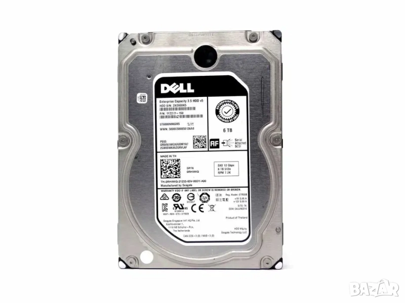 Хард диск за сървър DELL 6TB/12G SAS/7.2RPM/10K/3.5", снимка 1