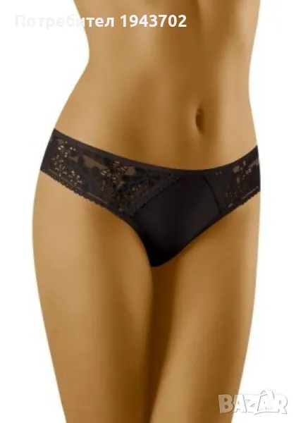 Бикини с дантела в черен цвят ECO-TU, снимка 1