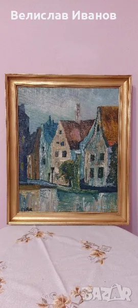 Картина с маслени бои върху платно в отлично състояние. , снимка 1