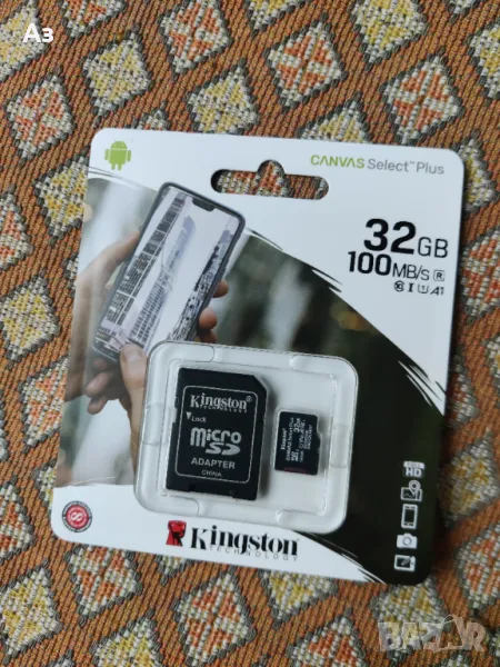 Продавам Карта памет Kingston Canvas Select+ Micro SD 32GB – 3 броя налични, снимка 1