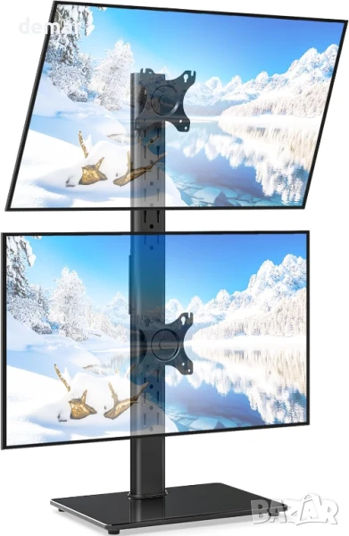 5Rcom Стойка за два монитора за екрани 13-32 инча, вертикална стойка, снимка 1