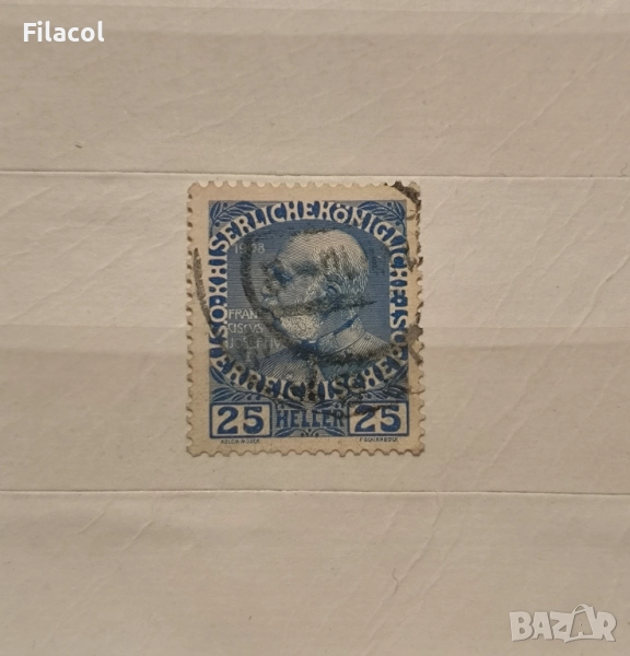 Австрия 1908 г. Император Франц Йосиф I, снимка 1