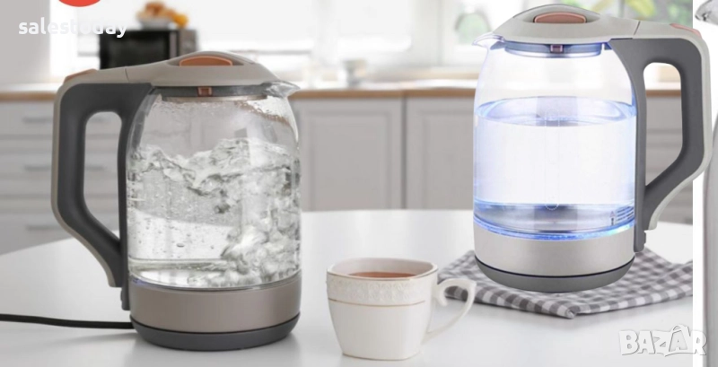 Електрическа кана, стъклена, Чайник, 2л, снимка 1