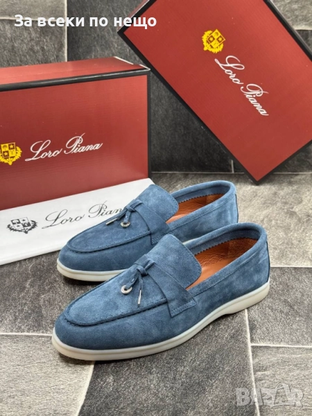 Loro Piana Мъжки Сини Обувки Естествена Кожа Лоро Пиана Код E829, снимка 1