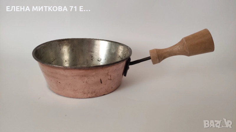 Меден съд-канчок/черпак/касерола калайдисан, снимка 1