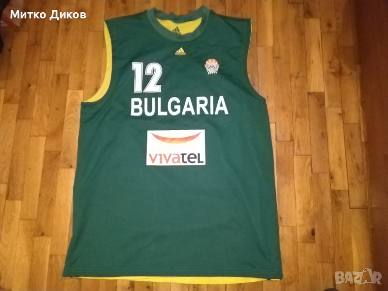 България баскетболна тениска маркова на Адидас №12Алескандър Янев две лица размер ХЛ, снимка 1