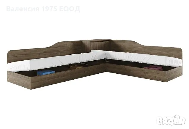 Ъглови легла с ракла Сити 2001 сонома, орех или комбинация бяло/ арвен, снимка 8 - Спални и легла - 18797310