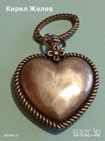 Винтидж сребърно бижу във формата на сърце с флорален мотив майстоска изработка 52453, снимка 8 - Колиета, медальони, синджири - 52917914