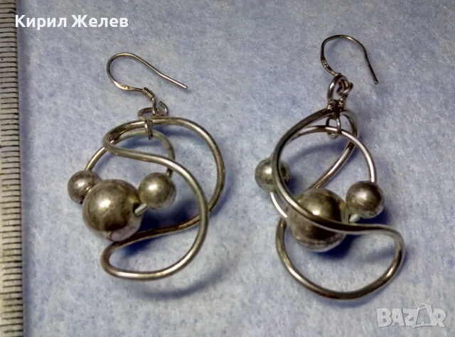 ШАРМАНТНИ СРЕБЪРНИ ОБЕЦИ СРЕБРО 925 ХУДОЖЕСТВЕНА ДИЗАЙНЕРСКА РЪЧНА АРТ ИЗРАБОТКА 48787, снимка 3 - Обеци - 50489474