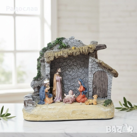 Коледна украса „Рождество Христово“ – готова настолна композиция