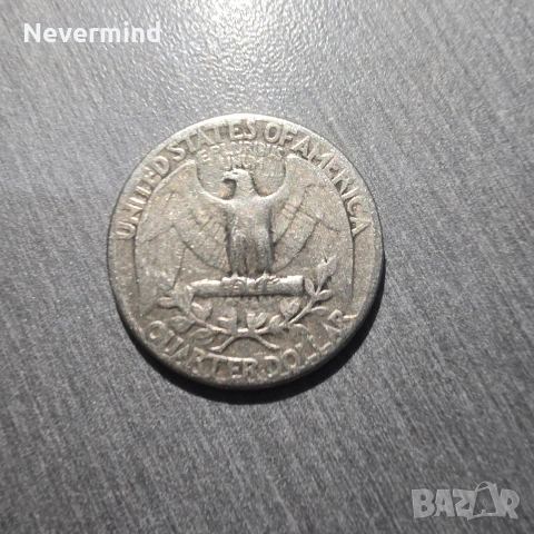 Монета Четвърт Долар 1951-ва Quarter Dollar 1951, снимка 2 - Нумизматика и бонистика - 53265694