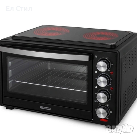 Компактна печка Termomax – фурна + два керамични котлона в едно, снимка 5 - Печки, фурни - 53585746