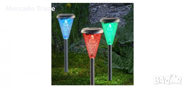 Соларна Led лампа с редуващи се цветове 27см , снимка 2 - Соларни лампи - 35637331