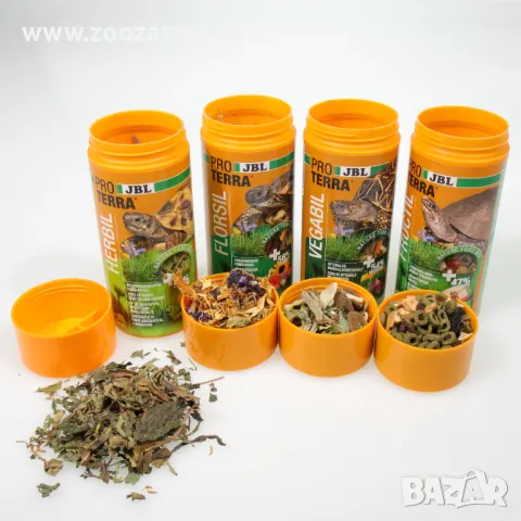 Комплект от 4 храни за сухоземни костeнурки - JBL Florsil, Fructil, Vegabil, Hebil - Модел: J7215000, снимка 5 - Терариуми и оборудване - 47281223