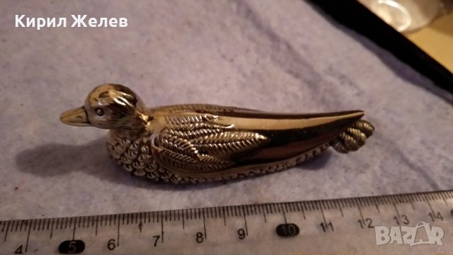 НИКЕЛИРАНА МЕТАЛНА ДЕКОРАТИВНА ФИГУРКА на ПАТИЦА 34591, снимка 6 - Статуетки - 39086750